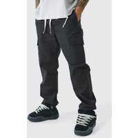 Elastische schmale Ripstop Cargohose - Schwarz - L, Schwarz Elastische schmale Ripstop Cargohose - Schwarz - L, Schwarz von boohooman