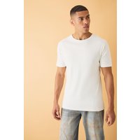 Mens Elegance Gloss Print T-shirt - Creme - L, Creme von boohooman