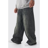 Extrem lockere Jeans - Grau - 32R, Grau von boohooman