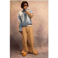 Extrem lockere doppellagige Jeans - Grau - 28R, Grau von boohooman
