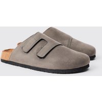 Mens Faux Suede Cross Over Strap Mule In Mauve - Malve - 9, Malve von boohooman