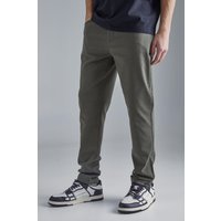 Mens Slim-Fit Stretch-Hose - Khaki - 34, Khaki von boohooman