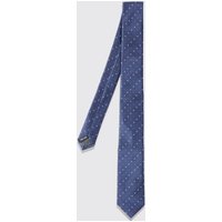 Mens Gepunktete schmale Krawatte - Blau - ONE SIZE, Blau von boohooman