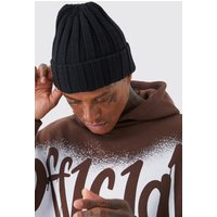 Gerippte Beanie - Schwarz - ONE SIZE, Schwarz von boohooman