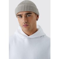 Gerippte Micro-Beanie - Grau - ONE SIZE, Grau von boohooman