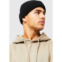 Mens Gerippte Micro-Beanie - Schwarz - ONE SIZE, Schwarz von boohooman