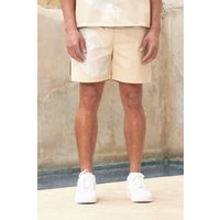 Mens Gespleißte PU-Shorts mit elastischem Bund - Grau - M, Grau von boohooman