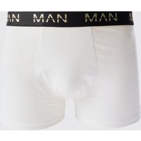 Mens Gold Man Dash Boxers In White - Weiß - XL, Weiß von boohooman