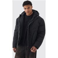 Grauer Parka mit Kapuze - Schwarz - XL, Schwarz Grauer Parka mit Kapuze - Schwarz - XL, Schwarz von boohooman