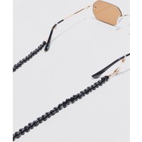 Mens Heart Beaded Sunglasses Chain In Black - Schwarz - ONE SIZE, Schwarz von boohooman