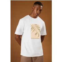 Mens Heavyweight Interlock Palm Graphic Embroidered T-shirt - Weiß - S, Weiß von boohooman