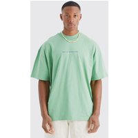 Mens Oversize Ofcl T-Shirt - Grün - XL, Grün von boohooman