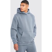 Mens Hoodie mit Kontrast-Naht Detail - Grau - S, Grau von boohooman