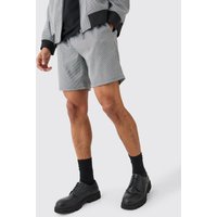 Mens Houndstooth Check Smart Shorts - Schwarz - 34, Schwarz von boohooman