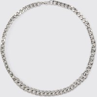 Mens Iced Chain Necklace - Silber - ONE SIZE, Silber von boohooman