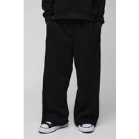Jogginghose mit extrem weitem Bein - Schwarz - L, Schwarz von boohooman