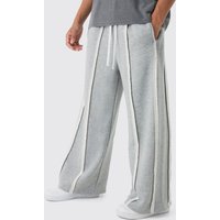 Jogginghose mit extrem weitem Bein und Naht-Detail - Grau - L, Grau von boohooman