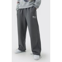 Jogginghose mit weitem Bein und doppeltem Bund - Grau - M, Grau von boohooman