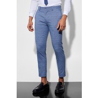 Karierte Skinny Anzughose - Blau - 34, Blau von boohooman