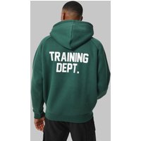 Mens Kastiger Man Active Training Dept Hoodie - Grün - M, Grün von boohooman