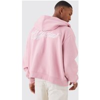 Kastiger Official Hoodie mit Reißverschluss - Rosa - XL, Rosa von boohooman