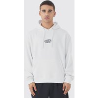 Mens Kastiger Oversize Basic Man Hoodie - Weiß - M, Weiß von boohooman