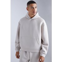 Mens Kastiger Oversize Scuba-Hoodie - Grau - S, Grau von boohooman