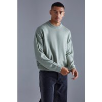 Mens Kastiger Strickpullover - Grün - L, Grün von boohooman