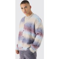 Kastiger gestreifter Oversize Strick-Cardigan - Ecru - XS, Ecru Kastiger gestreifter Oversize Strick-Cardigan - Ecru - XS, Ecru von boohooman
