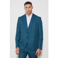 Mens Kastiger karierter Oversize Blazer - Blau - 42, Blau von boohooman