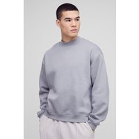 Kastiges Basic Sweatshirt - Grau - M, Grau von boohooman