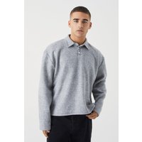 Mens Kastiges Oversize Rugby-Sweatshirt - Grau - L, Grau von boohooman