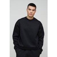 Kastiges Oversize Scuba Sweatshirt - Schwarz - S, Schwarz von boohooman