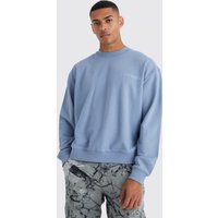 Mens Kastiges Oversize Sweatshirt - Blau - L, Blau von boohooman