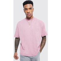 Mens Kastiges Oversize T-Shirt - Rosa - S, Rosa von boohooman