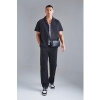 Kastiges Stretch-Hemd & Hose - Schwarz - XS, Schwarz Kastiges Stretch-Hemd & Hose - Schwarz - XS, Schwarz von boohooman