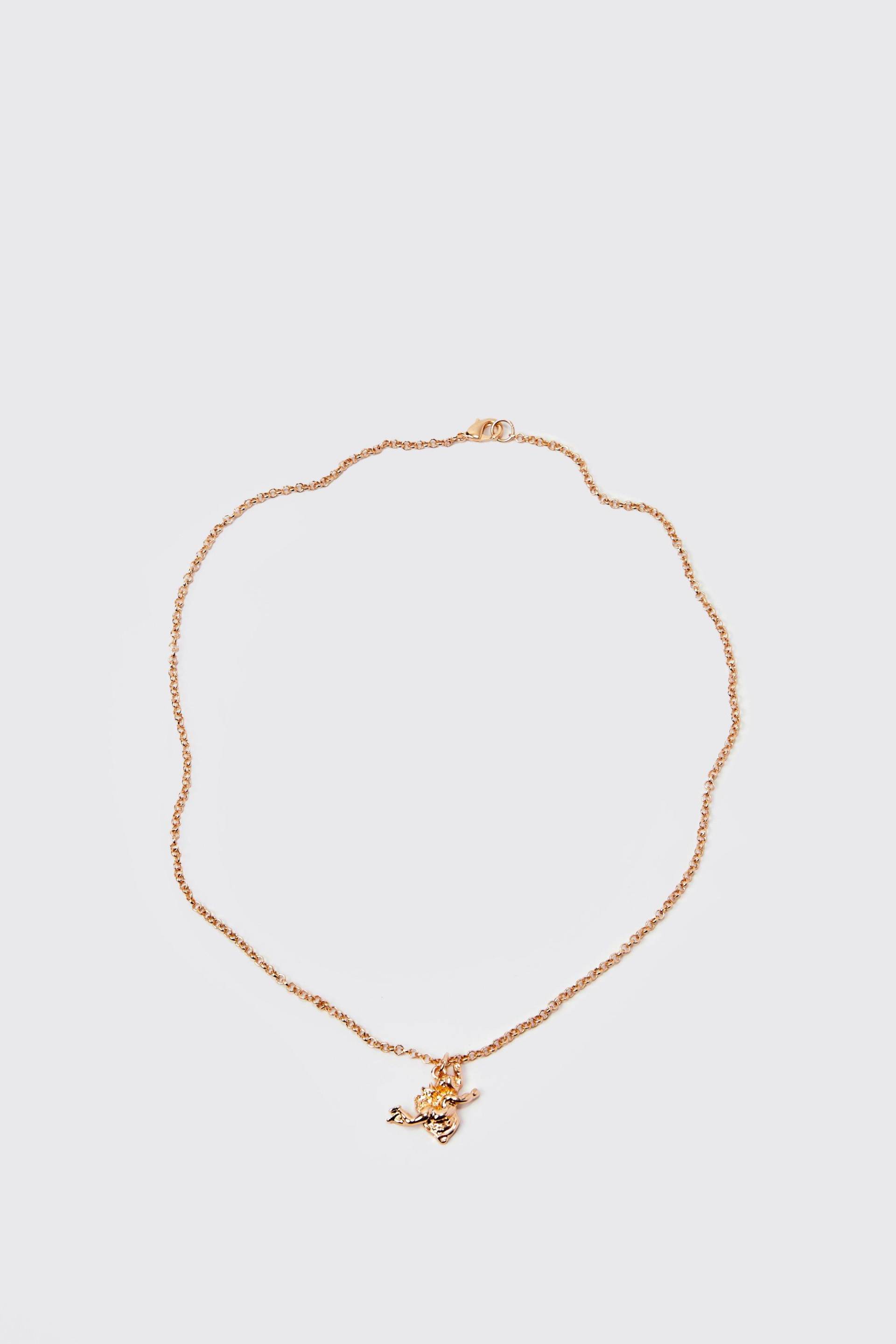 Mens Kette mit Anhänger-Detail - Gold - ONE SIZE, Gold von boohooman