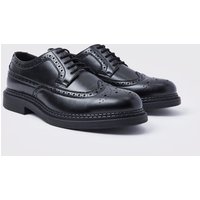 Mens Klassische Kunstleder-Schuhe - Schwarz - 42, Schwarz von boohooman