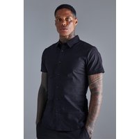 Kurzärmliges Muscle-Hemd - Schwarz - L, Schwarz Kurzärmliges Muscle-Hemd - Schwarz - L, Schwarz von boohooman