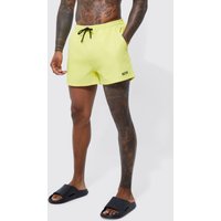 Mens Kurze Original Man Badehose - Gelb - L, Gelb von boohooman