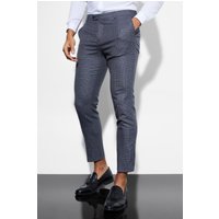 Mens Kurze karierte Skinny Anzughose - Blau - 28, Blau von boohooman