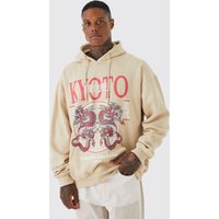 Mens Limited Edition Hoodie mit Drachen-Print - Beige - XS, Beige von boohooman