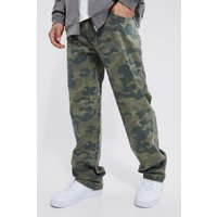 Mens Lockere Camouflage-Hose - Khaki - 32R, Khaki von boohooman