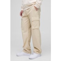 Lockere Cargo Chino-Hose - Grau - 32, Grau von boohooman
