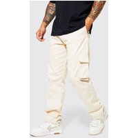 Lockere Cargo Chino-Hose - Grau - 30, Grau von boohooman