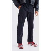 Lockere Cargohose - Schwarz - 32R, Schwarz von boohooman