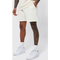 Mens Lockere Jacquard-Shorts - Ecru - XS, Ecru von boohooman