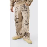 Lockere Jeans mit Metallic-Effekt - Grau - 36R, Grau von boohooman