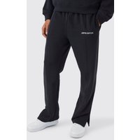 Mens Lockere Jogginghose mit geteiltem Saum - Schwarz - XS, Schwarz von boohooman