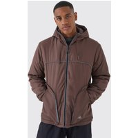 Mens Lockere Ripstop Jacke mit reflektierendem Detail - Braun - XS, Braun von boohooman